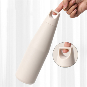 Botella de agua con agarre de mano sin BPA aislada a prueba de fugas de acero inoxidable de doble pared de lujo personalizada termo recubierto de polvo de Color sólido - Product Image 4