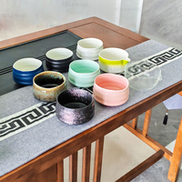 Bol Chawan en céramique mate personnalisé fait main, couleur classique, pour cérémonie du thé Matcha, bord irrégulier, ensembles de thé et café