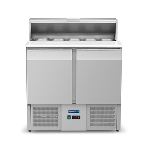 VNTKITCHEN VNT-US900 <span class=keywords><strong>Banco</strong></span> Refrigerato in Acciaio <span class=keywords><strong>Inox</strong></span> da 900mm per Insalate e Preparazione Pizza con Piano di Lavoro Refrigerato - Product Image 3