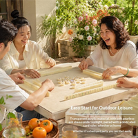 Offre Spéciale : Kit de Tuiles de Mahjong Américain en Acrylique Semi-transparent avec Règle de Placement pour Jeu de Table de Loisirs à Domicile
