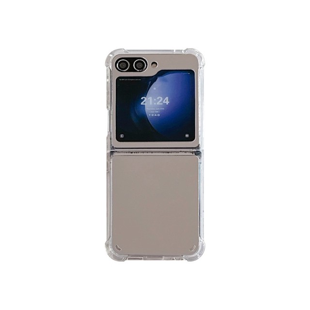 Fashion Clear Mirror Foldable Phone Case with Camera Lens Protection Anti-Scratch Shockproof Cover for Samsung Galaxy Z Flip 8