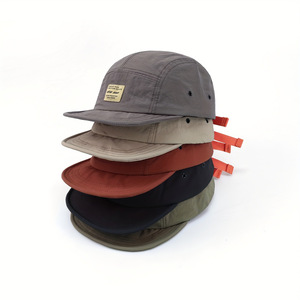 Cappelli in tessuto ad asciugatura rapida con cinturino arancione a tesa corta giapponese a 5 pannelli regolabili con cinturino in stile arancione - Product Image 3