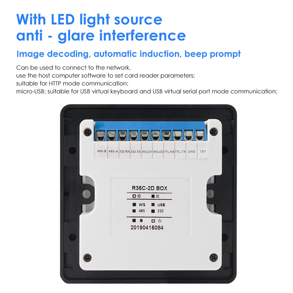 r35 2d qr code rfid reader – multi protocol access... R35 DC12V RFID Barcode 2D QR Code Reader Access Control Reader Wigand ...