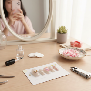 เล็บปลอมสีชมพูแบบกดติด สำหรับทำเล็บแบบเร่งด่วนและชั่วคราว - Product Image 3