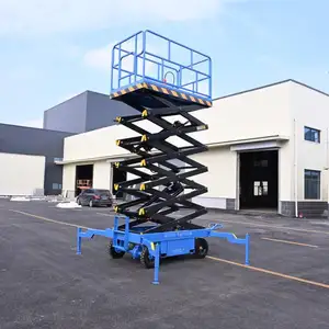 Mobile Work Access Platform Flat Hydraulic Scissors Lift Motorized Vertical Stand Lift