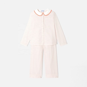 <span class=keywords><strong>Pigiama</strong></span> a Quadri per Bambine in Spandex e Bambù Traspirante con Maniche Lunghe, Design Personalizzato - Product Image 1