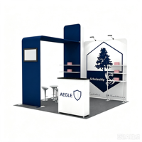 Stand d'exposition modulaire en aluminium 10x10 pieds, présentoir portable à montage rapide, réutilisable, sublimation par transfert thermique avec étagères