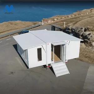 Prefab Folding Luxury Tiny Caravans Parks 2 Bedroom living 20ft Expandable Container House Movable Transportable Repeated Use