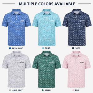 Polo de golf personnalisé pour homme, polos de performance imprimés, séchage rapide, extensible, respirant, impression intégrale, OEM ODM, marque privée - Product Image 2