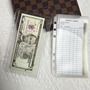 Chất Lượng Cao Lá Lỏng Mềm PVC Không Có Dây Pouch Chèn Rõ Ràng Tiền Mặt Phong Bì Ngân Sách Hệ Thống Chất Kết Dính Đôi Túi A6 Tiền Mặt Phong Bì - Product Image 4