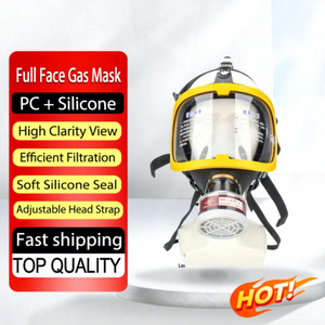 Masque à gaz intégral en silicone AmpsafeX, respirateur réutilisable avec filtre catalytique à 2 couches, filtration efficace, protection anti-gaz pour - Product Image 1
