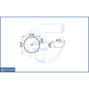 Lavabo in Ceramica Moderno da 41cm di Diametro, Design Rettangolare, Lavandino in Pietra con Scarico per Bagno o Hotel - Product Image 2