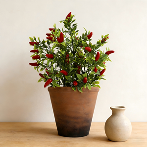 <span class=keywords><strong>Arbre</strong></span> artificiel de piment de haute qualité en pot en pulpe, plante végétale artificielle réaliste pour la décoration de bureau, de fenêtre et de cuisine - Product Image 2