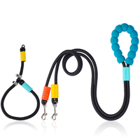 Nouvel Arrivage Laisse Double pour Chien Anti-Traction et Anti-Évasion, en Nylon Robuste et Durable, à Porter en Bandoulière, avec Collier Intégré