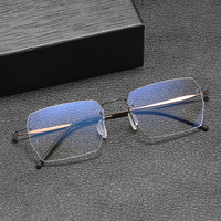 Gafas de Titanio sin Marco Poligonales, Ultraligeras, Cómodas, Diseño Simple y Moderno para Adultos, Unisex, Uso Óptico, Venta al Por Mayor