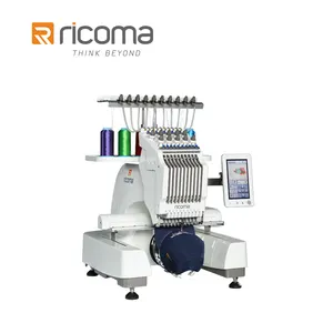 Ricoma design making embroidery machinery single head 10 needles home mini sewing machine with 7'' touch screen panel