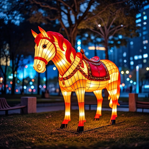 热卖耐用中国丝绸马灯手工制作传统动物形防水可重复使用装饰圣诞复活节 - Product Image 5