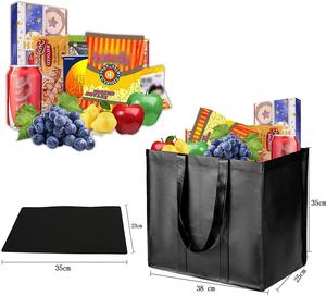 कस्टम बड़ी क्षमता फोल्डेबल गैर-बुना कपड़ा काली खरीदारी बैग की कीमत - Product Image 1