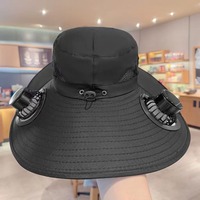 Chapeau ventilateur solaire rechargeable par USB avec large bord, style rayé, protection anti-UV pour les voyages d'été, l'alpinisme, la pêche, unisexe