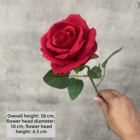 Fleur artificielle réaliste suspendue en plastique souple bordeaux, faite à la main, pour mariage, fête des Mères, Pâques, remise de diplôme - Vente chaude