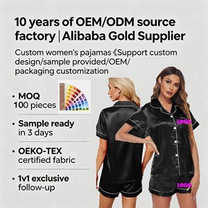 <span class=keywords><strong>Pigiama</strong></span> Estivo <span class=keywords><strong>di</strong></span> Alta Qualità 2026, Set Due Pezzi Morbido per <span class=keywords><strong>Donna</strong></span>, con Elastico in Vita, <span class=keywords><strong>Pigiama</strong></span> in <span class=keywords><strong>Raso</strong></span> Personalizzato per Donne - Product Image 1