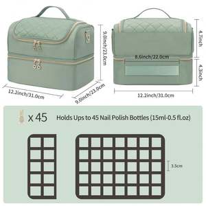 Free Sample Nail Polish Organizer Case Holds 42 <b>Bottles</b> (15ml/0.5 Fl.oz), Double-Layer Nail Polish Storage with Adjustable - Product Image 6