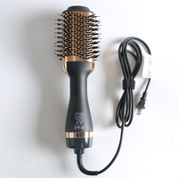 Sèche-cheveux électrique professionnel 3-en-1 avec brosse volumisante, 3 réglages de température, 1000W pour usage domestique et hôtelier