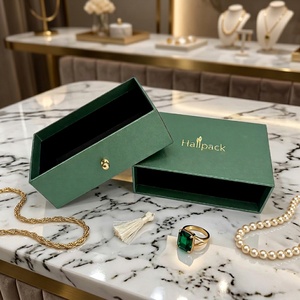 บรรจุภัณฑ์เครื่องประดับหรูหรา ระดับไฮเอนด์ เป็นมิตรกับสิ่งแวดล้อม ย่อยสลายได้ 100% กล่องกระดาษแบบลิ้นชักสำหรับของขวัญ ผลิตจากโรงงานโดยตรง - Product Image 3