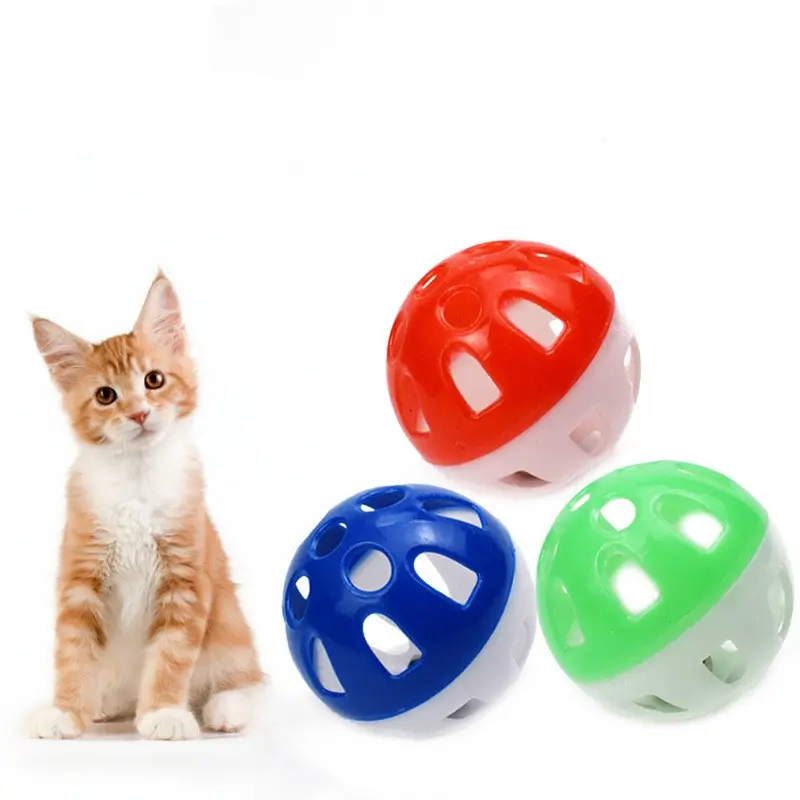 Haustier Spielzeug Spaß Katze Ball Katze Spielzeug bunte Kunststoff Glocke Ball Welpe Hündchen Kätzchen Katze interaktive Training Sound Ball Spielzeug