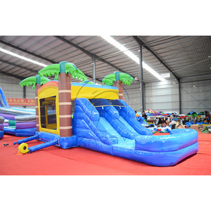 Castillo Inflable Comercial con Tobogán y Piscina, Diseño de Palmera, PVC Resistente, para Alquiler en Carnavales y Eventos - Product Image 2