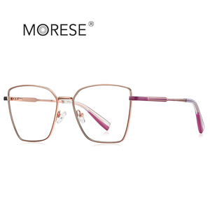 MORESE 3051 Grandes lunettes carrées à la mode pour femmes, <span class=keywords><strong>monture</strong></span> colorée avec finition métallisée - Product Image 3
