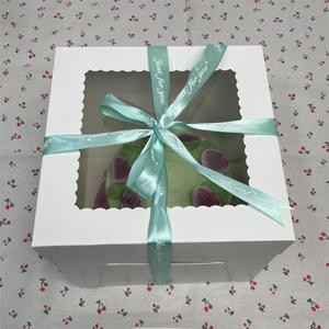 Nhãn Tùy Chỉnh Cho 12X12X10 Hộp Bánh Ngọt Tráng Miệng Bằng Nhựa Có Thể Gập Lại Bất Ngờ Màu Trắng Hộp Làm Bánh Có Cửa Sổ Trong Suốt - Product Image 5