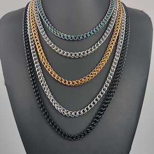 سلسلة فرانكو من الفولاذ المقاوم للصدأ ذهبية اللون من نويا للمجوهرات الراقية على طراز الهيب هوب - Product Image 6