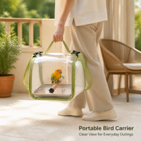 Sac de transport pliable transparent pour oiseaux, imperméable, respirant, anti-évasion, cage de voyage en plein air