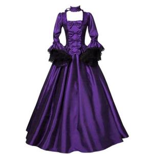 Vestido gótico <span class=keywords><strong>de</strong></span> retazos <span class=keywords><strong>de</strong></span> encaje <span class=keywords><strong>de</strong></span> corte victoriano Medieval, <span class=keywords><strong>disfraz</strong></span> <span class=keywords><strong>de</strong></span> fiesta <span class=keywords><strong>de</strong></span> <span class=keywords><strong>bruja</strong></span> <span class=keywords><strong>de</strong></span> Halloween, vestido Maxi <span class=keywords><strong>de</strong></span> manga larga <span class=keywords><strong>con</strong></span> cuello cuadrado - Product Image 3