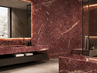 Dalles de marbre Rouge Languedoc pour comptoirs de bar, meubles-lavabos de salle de bain, carreaux de sol, îlots de cuisine et dessus de table, escaliers