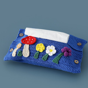 2025 tinh khiết handmade Crochet mô hộp dễ thương nấm hoa dệt kim handmade hộp trang trí nhà mô hộp - Product Image 4