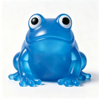 Jouet anti-stress grenouille bleue translucide, jouet sensoriel en gelée cristalline extensible à rebond lent