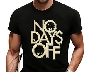 T-Shirt Motivazionale 'No Days Off Hustle', <span class=keywords><strong>Grafica</strong></span> per Palestra e Allenamento, Successo 24/7, <span class=keywords><strong>Tipografia</strong></span> su Denaro, Maglietta Casual Oversize in Cotone a Maniche Corte, Streetwear - Product Image 2