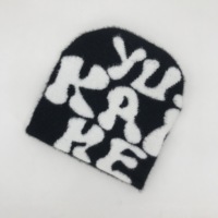 Unisex Mohair Winter Beanie Groothandel Jacquard Gebreide Muts Custom Logo Digitale Print Strikjes Karakter Strand Passende Mutsen