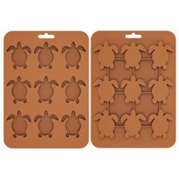 Moule à glaçons et à sucettes en forme de tortue de dessin animé - Écologique, sans BPA, durable, réutilisable, en silicone, DIY