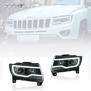Gruppo Fari ad Alta Luminosità Modificato con LED DRL, Fari Allo Xenon con Indicatori di Direzione per Jeep Compass 2011-2016 - Product Image 1