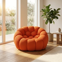 Canapé Bulle Courbé Moderne et Contemporain, Ensemble Monobloc Sans Cadre en Tissu Compressé Sous Vide, Vente en Gros, Exportation, Canapé Rembourré