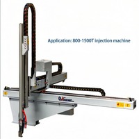Bras robotisé d'injection moulage haute vitesse à 3 axes, tête de taureau, entièrement servo, télescopique, à un bras, course de 1300 mm, charge utile de 10 kg, AC, robuste