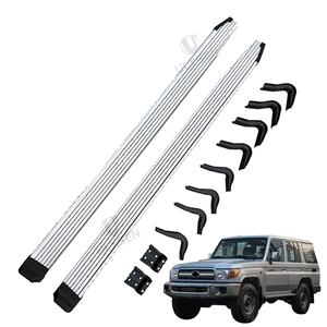 Estribos Laterales de Aleación de Aluminio para Toyota <span class=keywords><strong>Land</strong></span> <span class=keywords><strong>Cruiser</strong></span> Serie 70 LC76, <span class=keywords><strong>Doble</strong></span> <span class=keywords><strong>Cabina</strong></span>, 1 Par, Fácil Instalación - Product Image 1