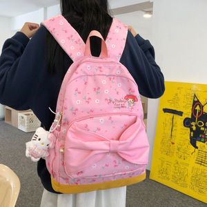 Nouveau sac à dos de voyage coréen, motif dessin animé, antivol, imperméable, mignon avec nœud, grande capacité, style <span class=keywords><strong>campus</strong></span>, pour filles, primaire et secondaire - Product Image 5