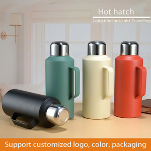 <b>Large</b> Capacity Wholesale Double Wall Stainless Steel 1000ml Outdoor Vacuum Travel <b>Flask</b> With Handle And Lids - Product Image 2