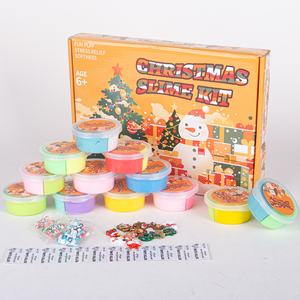 Kit de slime au beurre de Noël, articles pour sacs cadeaux, cadeaux de fête colorés pour enfants, slime doux et non collant en gros - Product Image 1