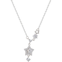 Collier étoile en argent sterling 925 avec pendentif géométrique en zircon pour femme, bijoux minimalistes à porter au quotidien