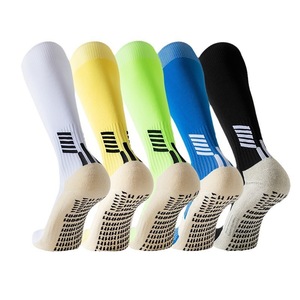 White Knee Socks For Football Soccer Sports Professional Grade Color Blocking Design - Product Image 2